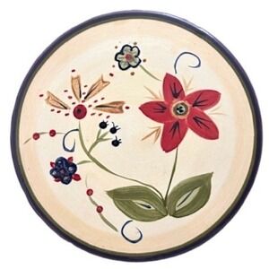 HD Designs Trivet Plate Hand Painted Floral Motif Cottage Country Whimsical